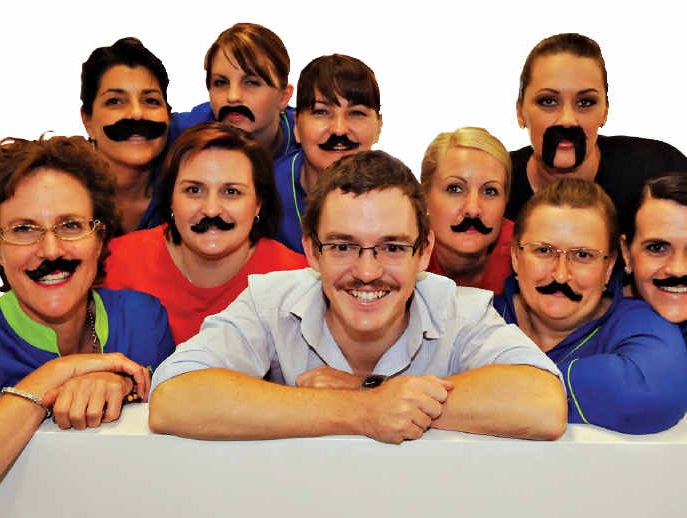 MOVEMBER MADNESS: Coral Coast Pharmacy staff get into Movember mode. Annabelle Hirst, Scott Williams, Selina Russell and Linda Davis (front). Teresa Alo, Donna Wall, Crisandra Cox, Tricia Cooney, Alicson Gahan and Jenny Francis (back). MOVEMBER MADNESS: Coral Coast Pharmacy staff get into Movember mode. Annabelle Hirst, Scott Williams, Selina Russell and Linda Davis (front). Teresa Alo, Donna Wall, Crisandra Cox, Tricia Cooney, Alicson Gahan and Jenny Francis (back).